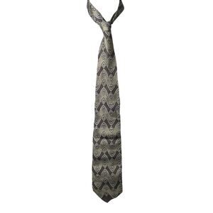 Salvatore Gregorio Men's Brown 100% Silk Striped Printed Italian Neck Tie OS